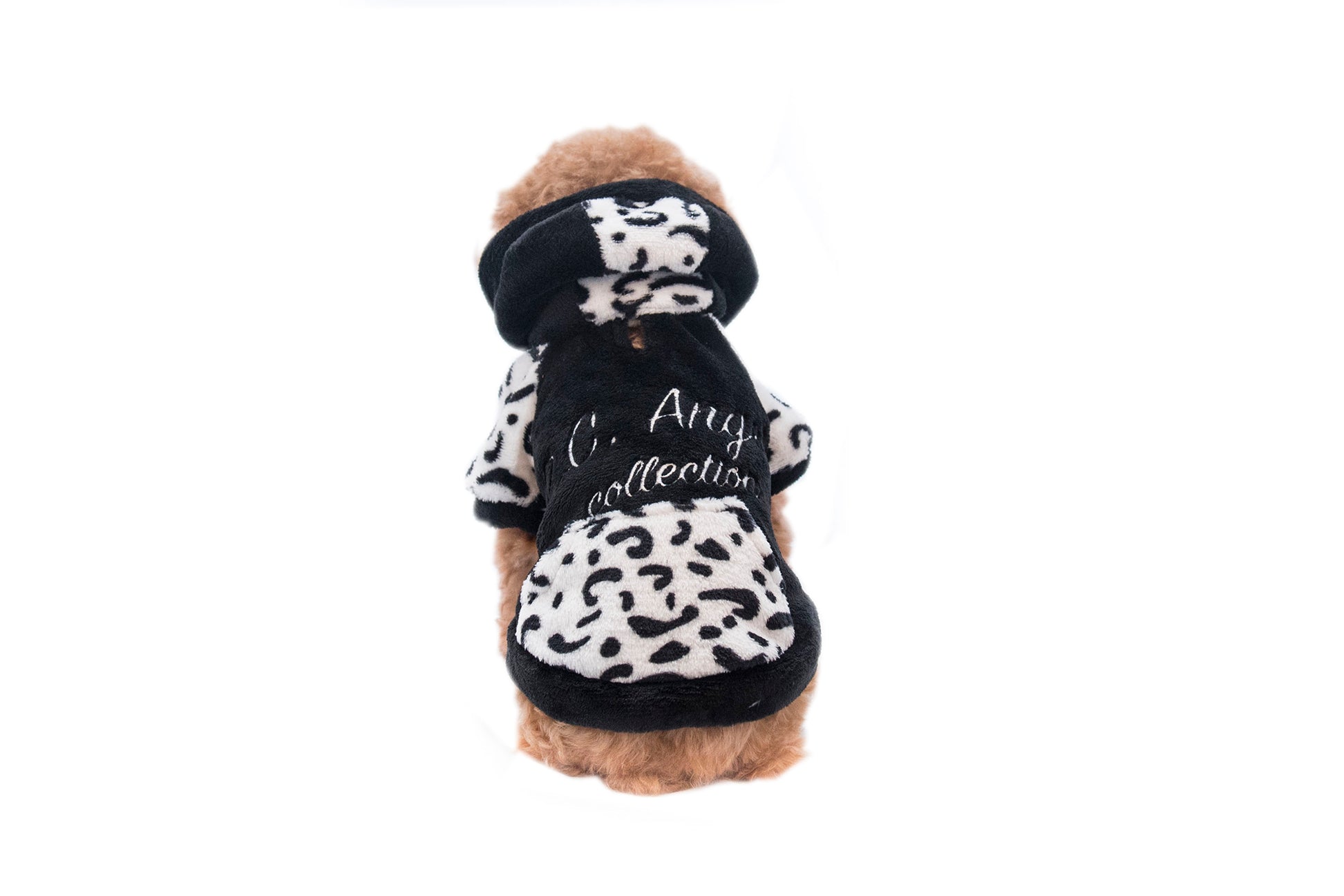 pet shirt black and white leopard print - black