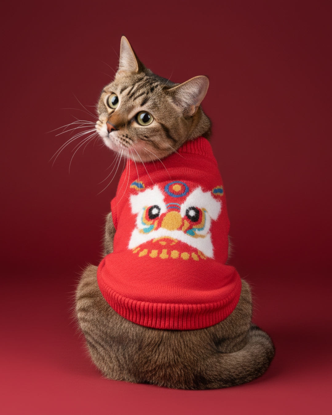 Pet Sweater Chinese New Year Lion Wake Pattern S644RD