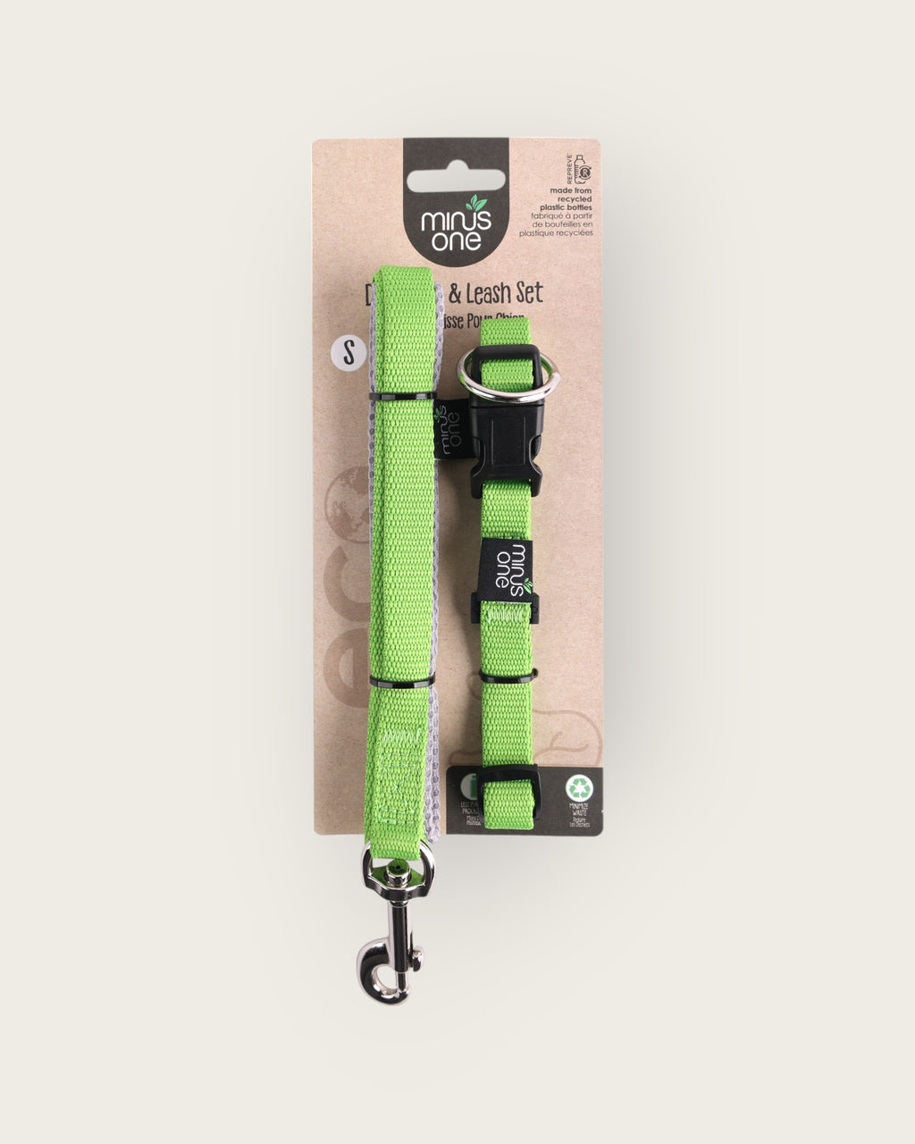 Recycled Materials Green Collar & Leash