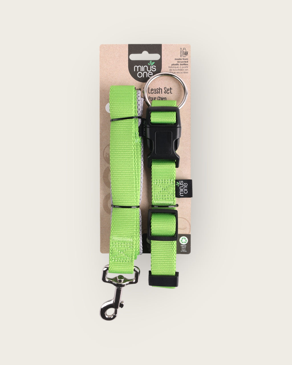 Recycled Materials Green Collar & Leash