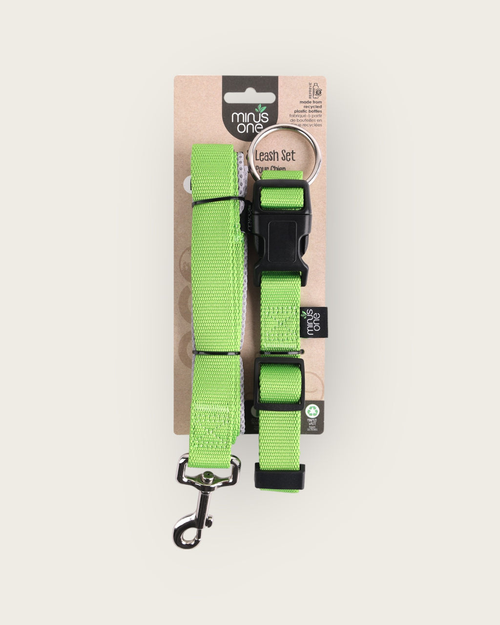 Recycled Materials Green Collar & Leash
