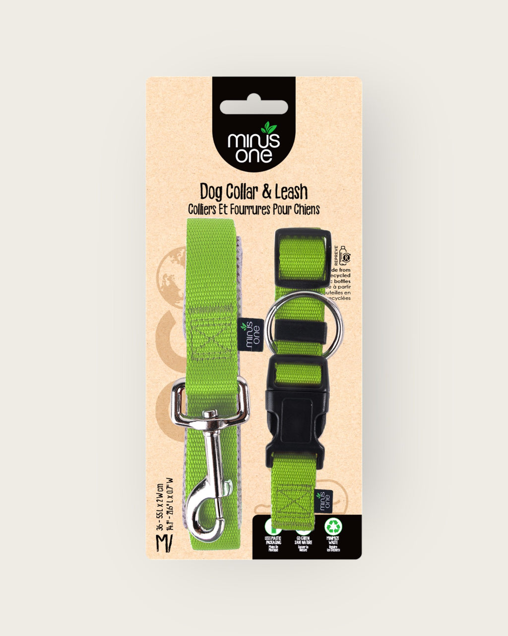 Recycled Materials Green Collar & Leash