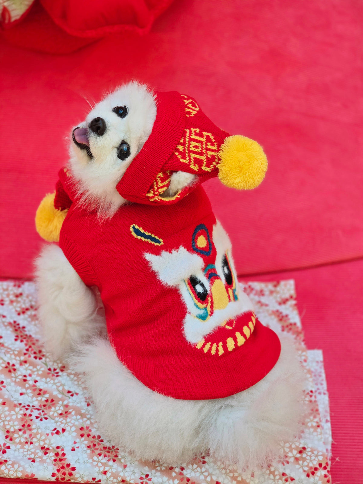 Pet Sweater Chinese New Year Lion Wake Pattern S644RD