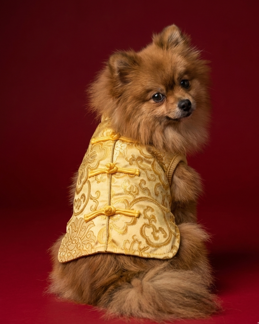 Pet Brocade Vest Gold Colour S641GD