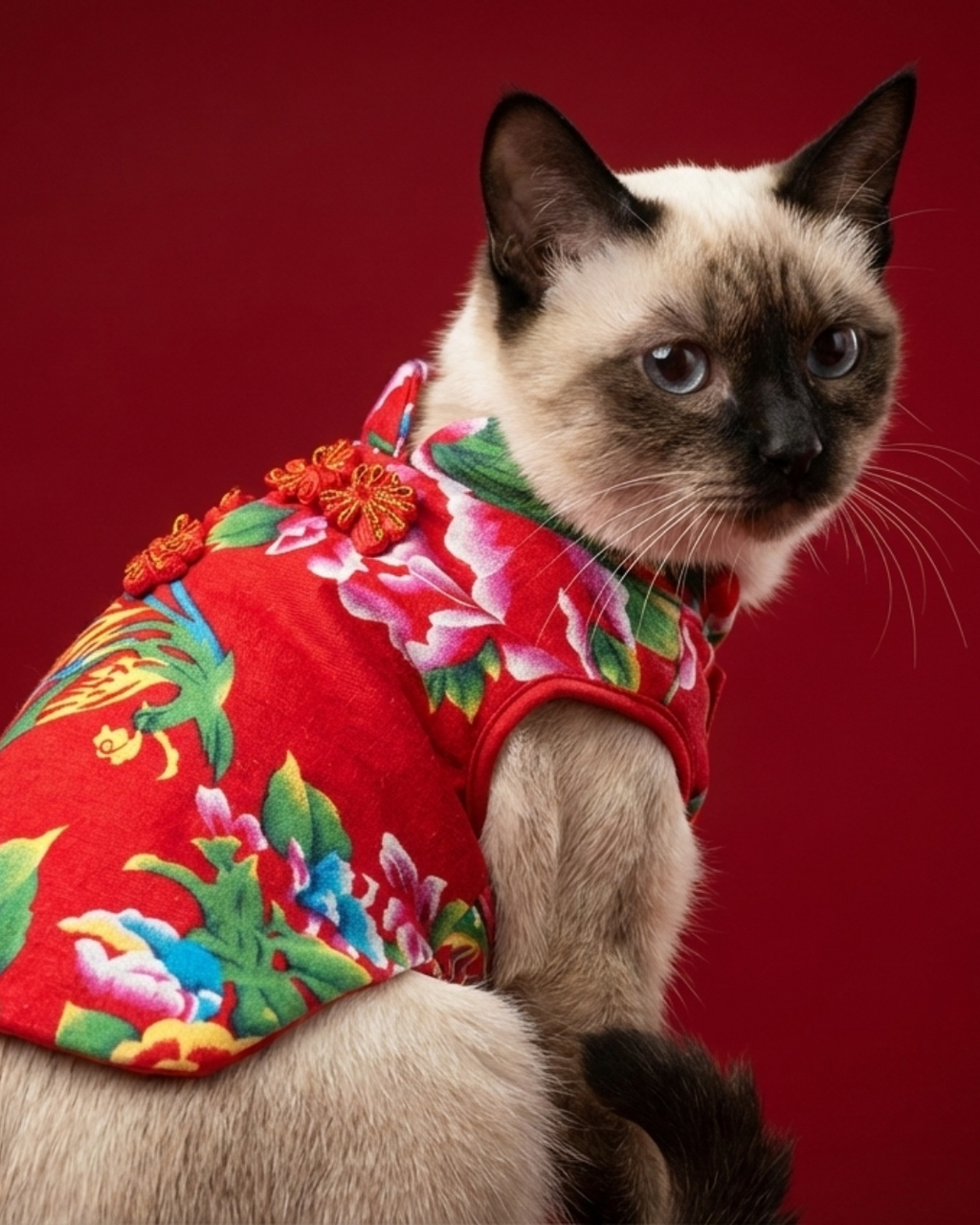 Jessica Dress Chinese Style Dog Dress - Red S523R