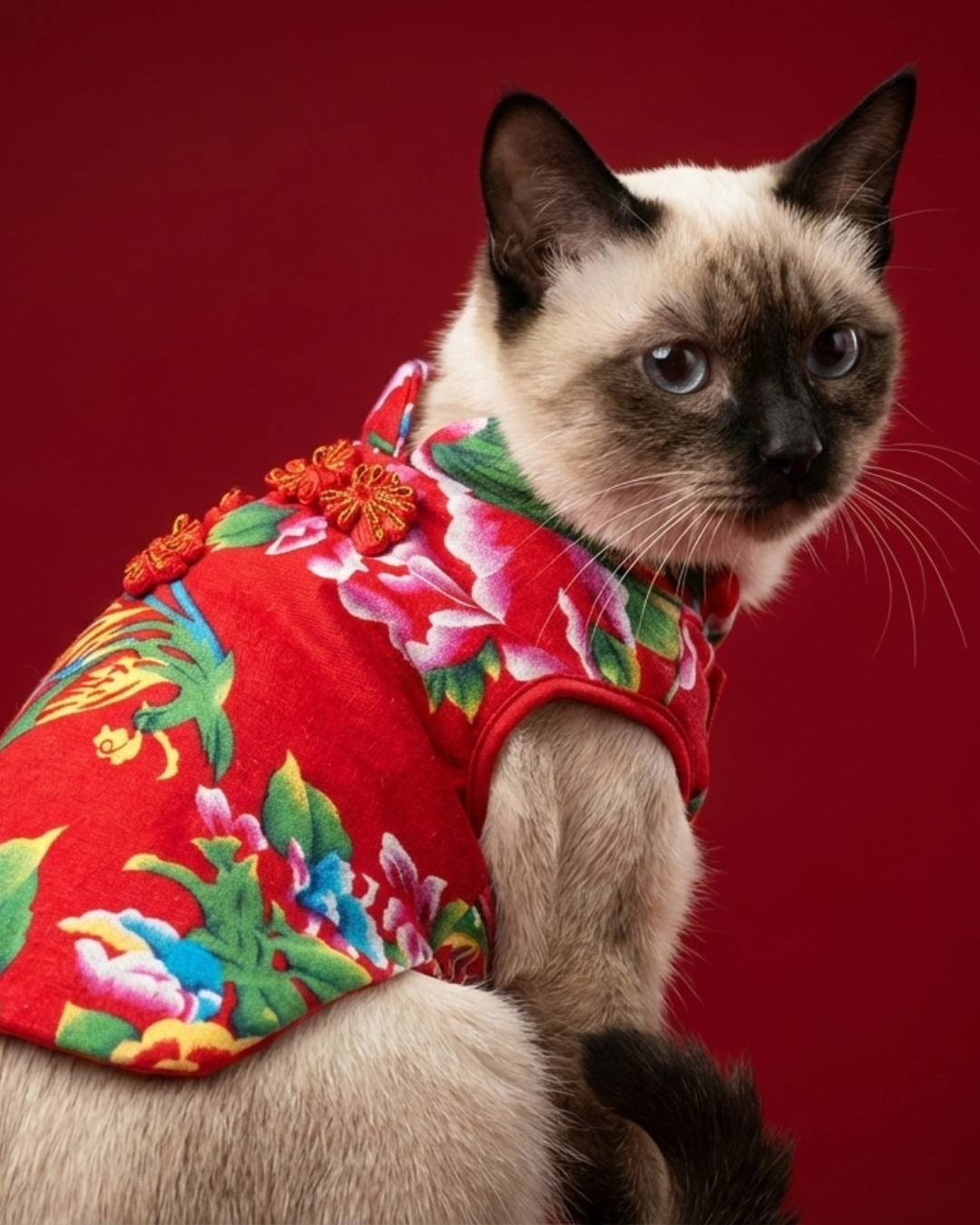 Jessica Dress Chinese Style Dog Dress - Red S523R