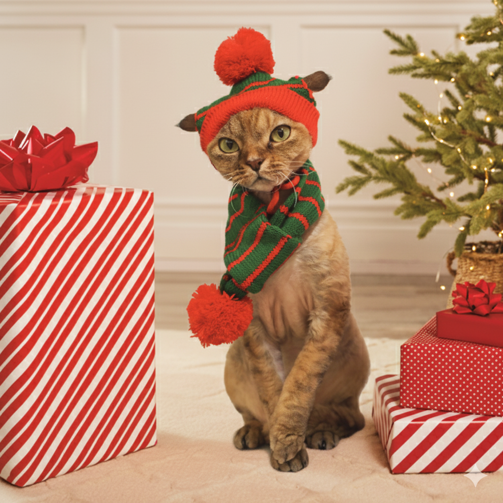 Striped Holly-Pom hats C902GN