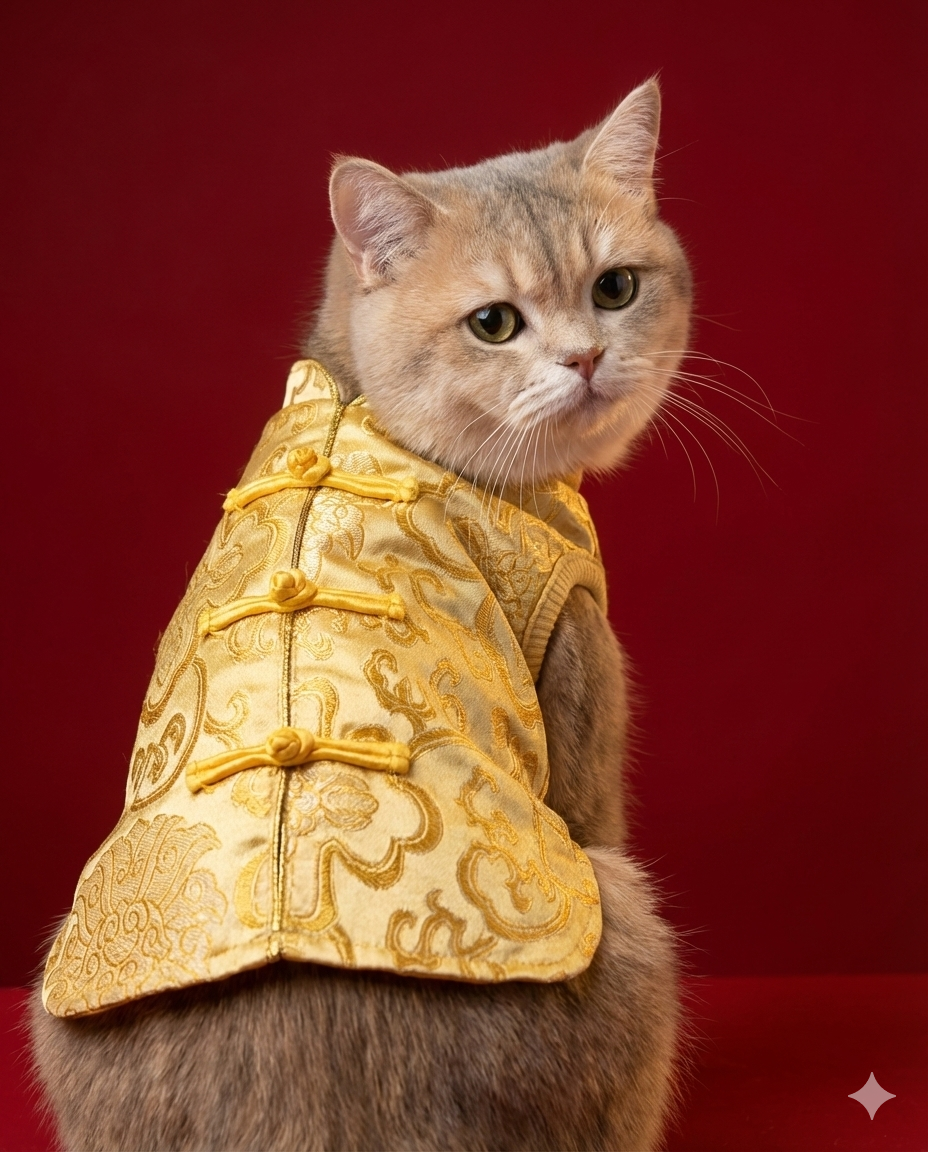 Pet Brocade Vest Gold Colour S641GD