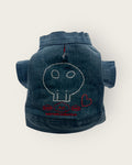 Silver Studded Zip-Up - Light Blue Denim S053B