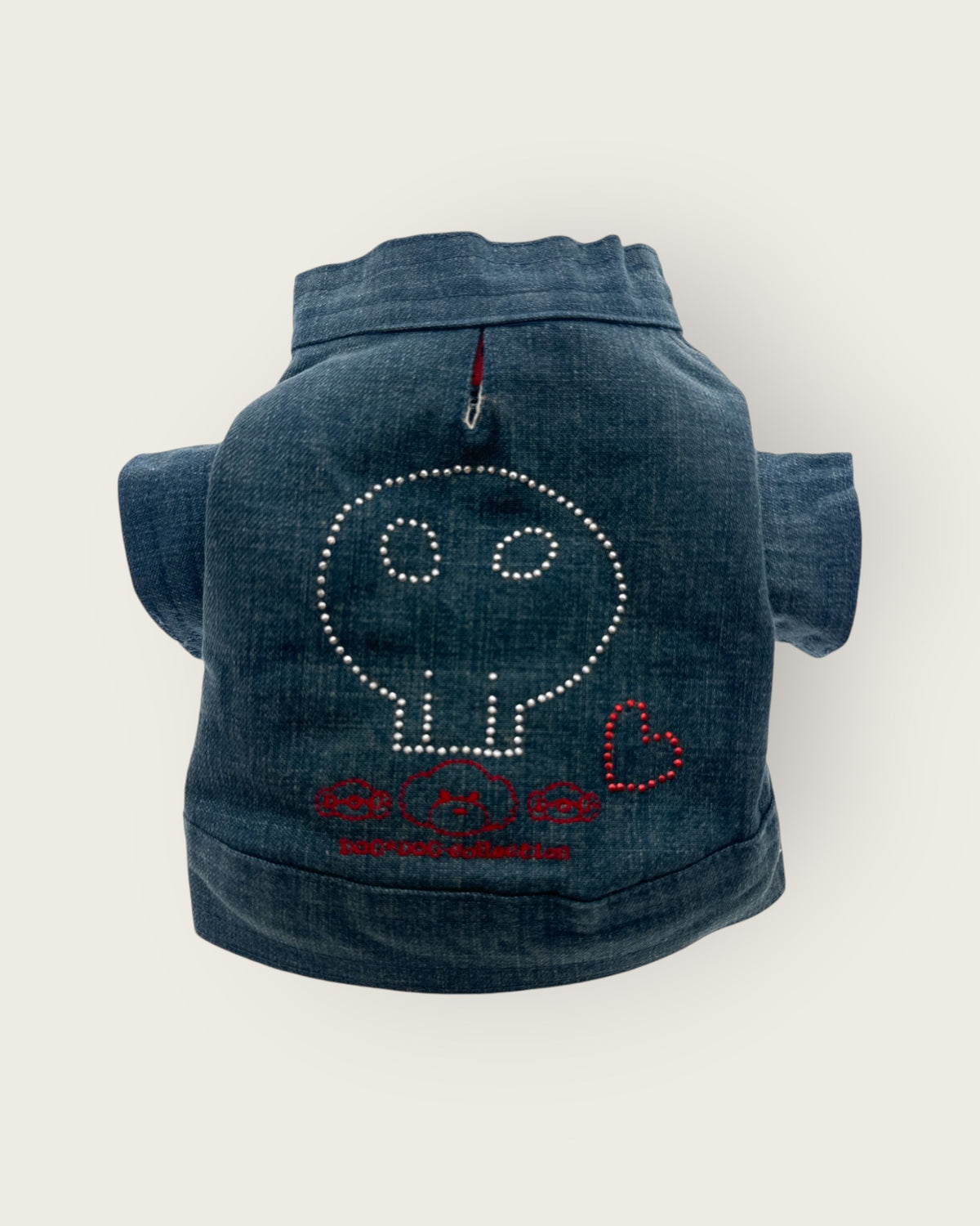 Silver Studded Zip-Up - Light Blue Denim S053B