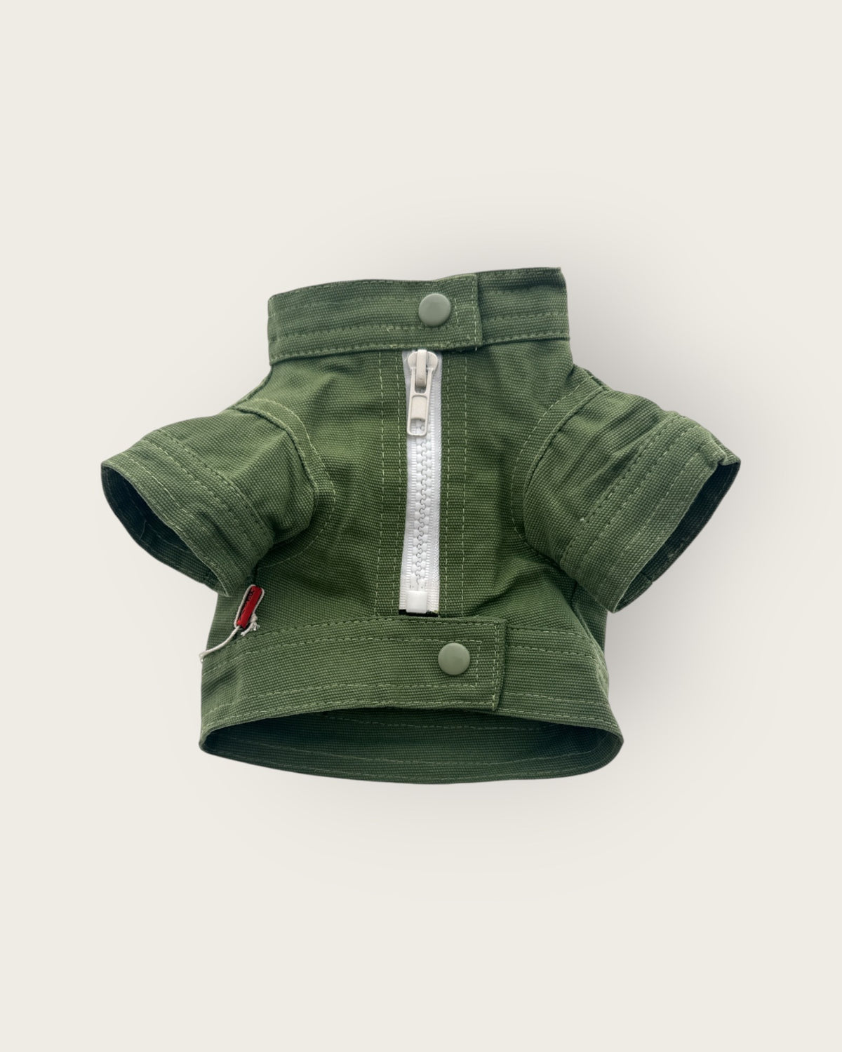Silver Studded Zip-Up Shirt- Army Green Denim S053GN