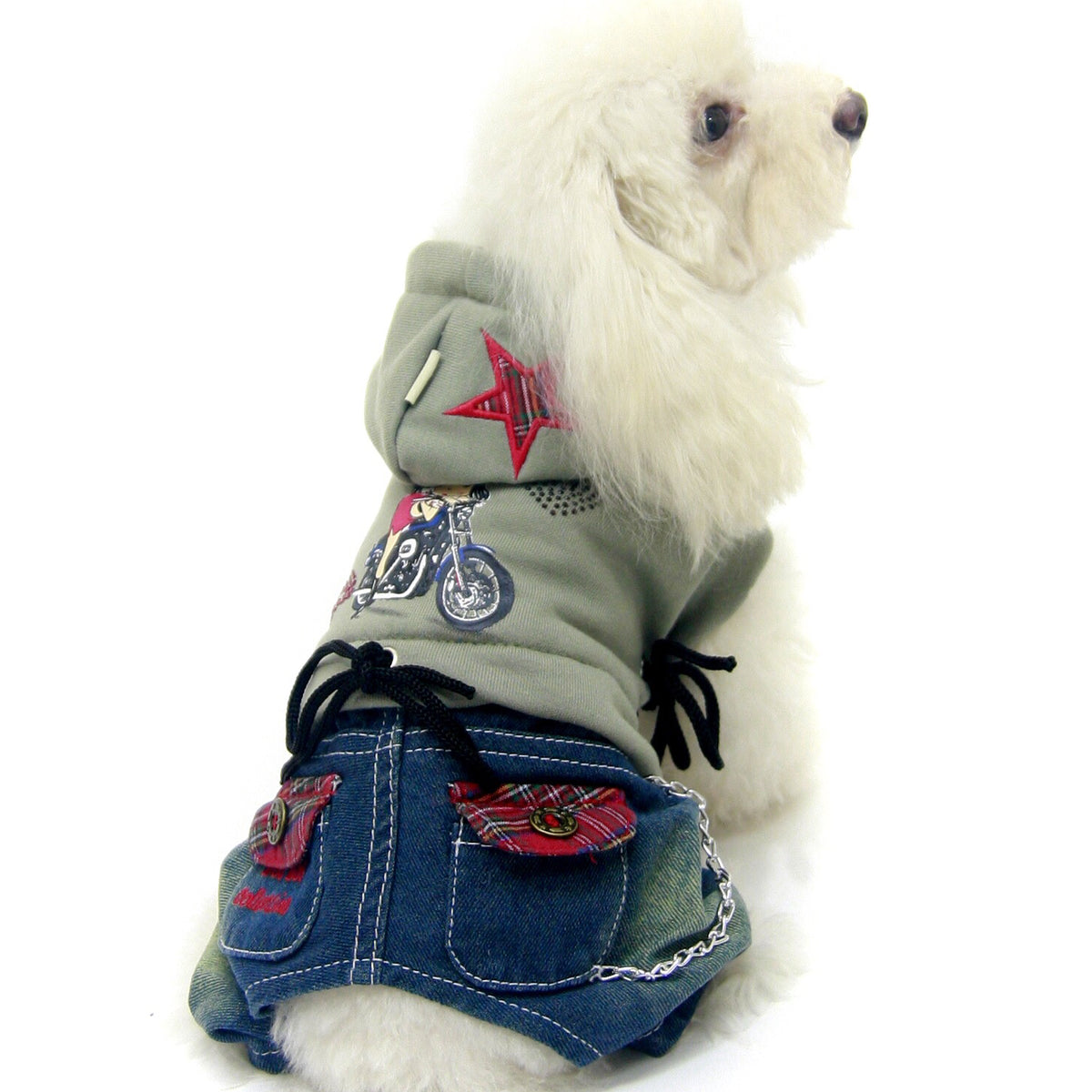harris hooded denim jacket - green S418GN