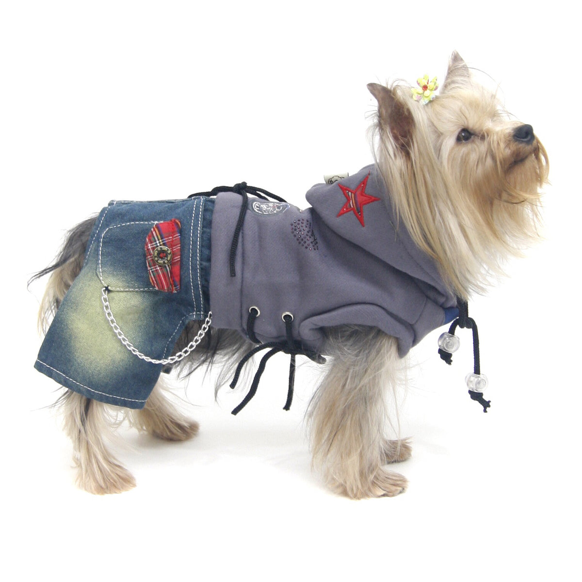 Harris hooded denim Jumper - gray S418GY