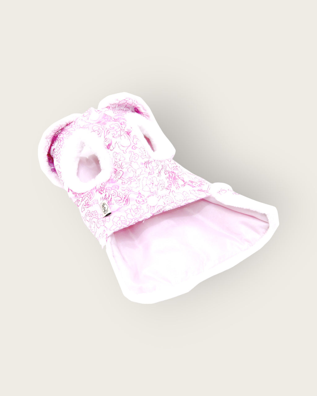 White Fur Edge New Year Skirt-pink S484PK