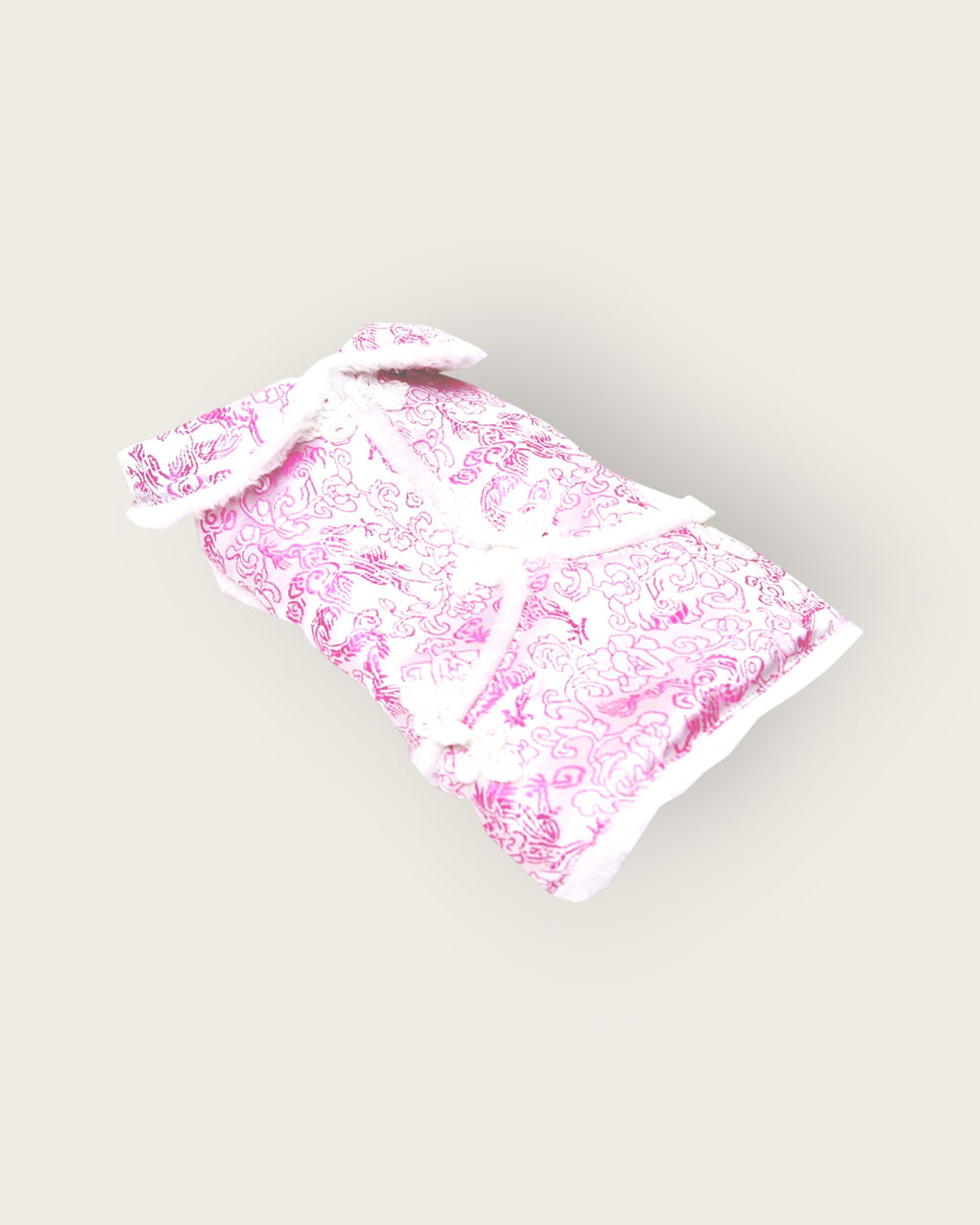 White Fur Edge New Year Skirt-pink S484PK