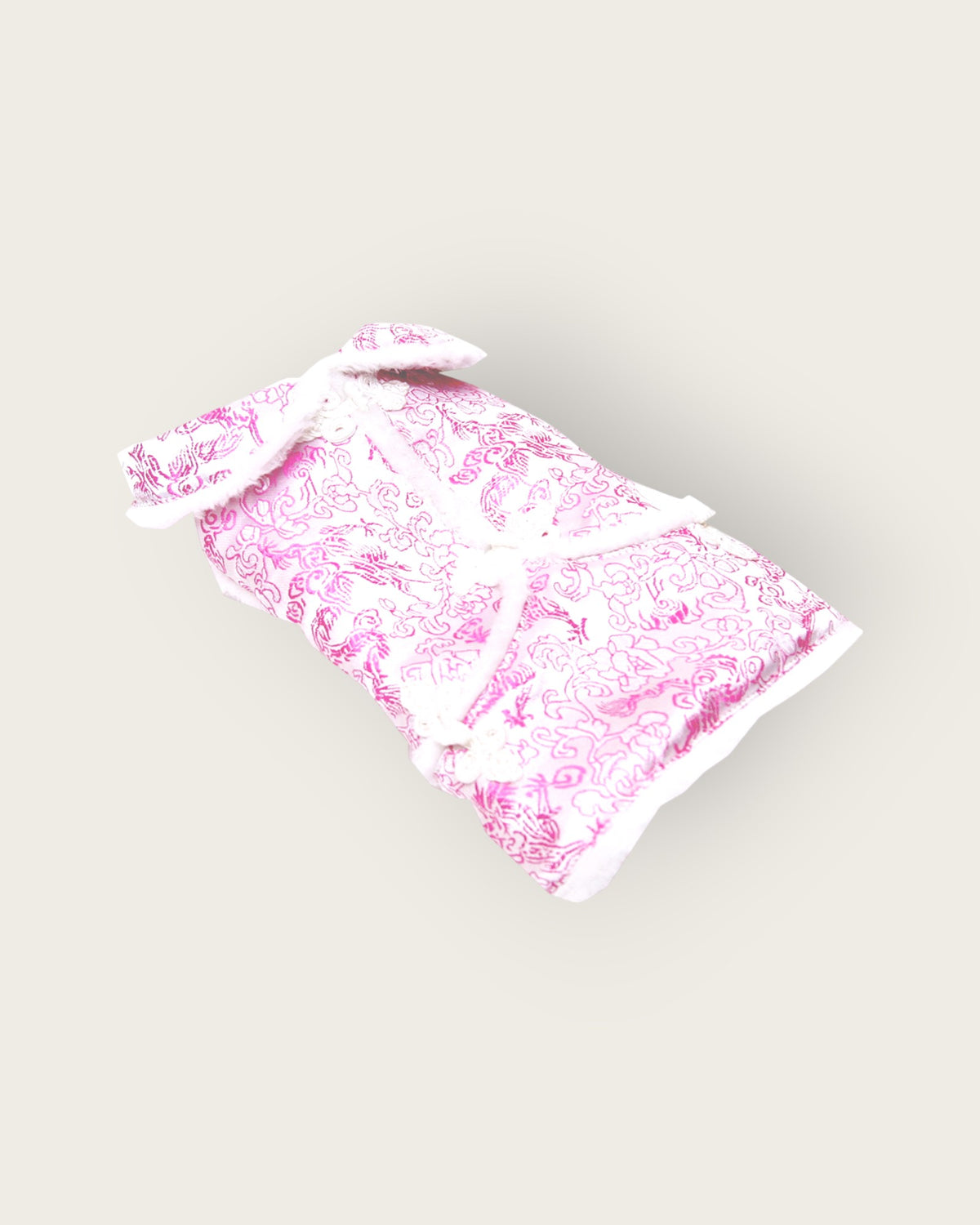 White Fur Edge New Year Skirt-pink S484PK
