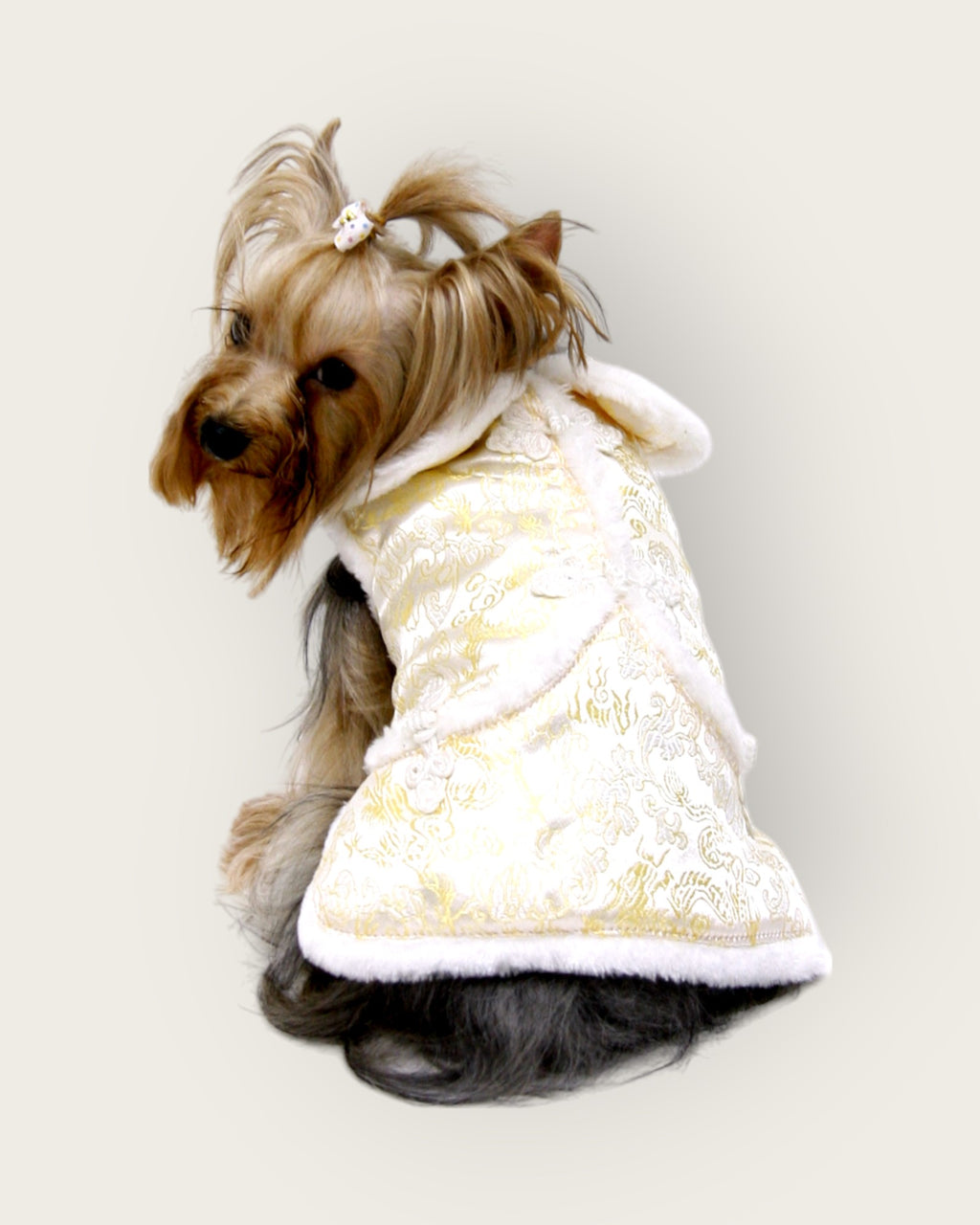 Furry Edge New Year Skirt-gold S484Y