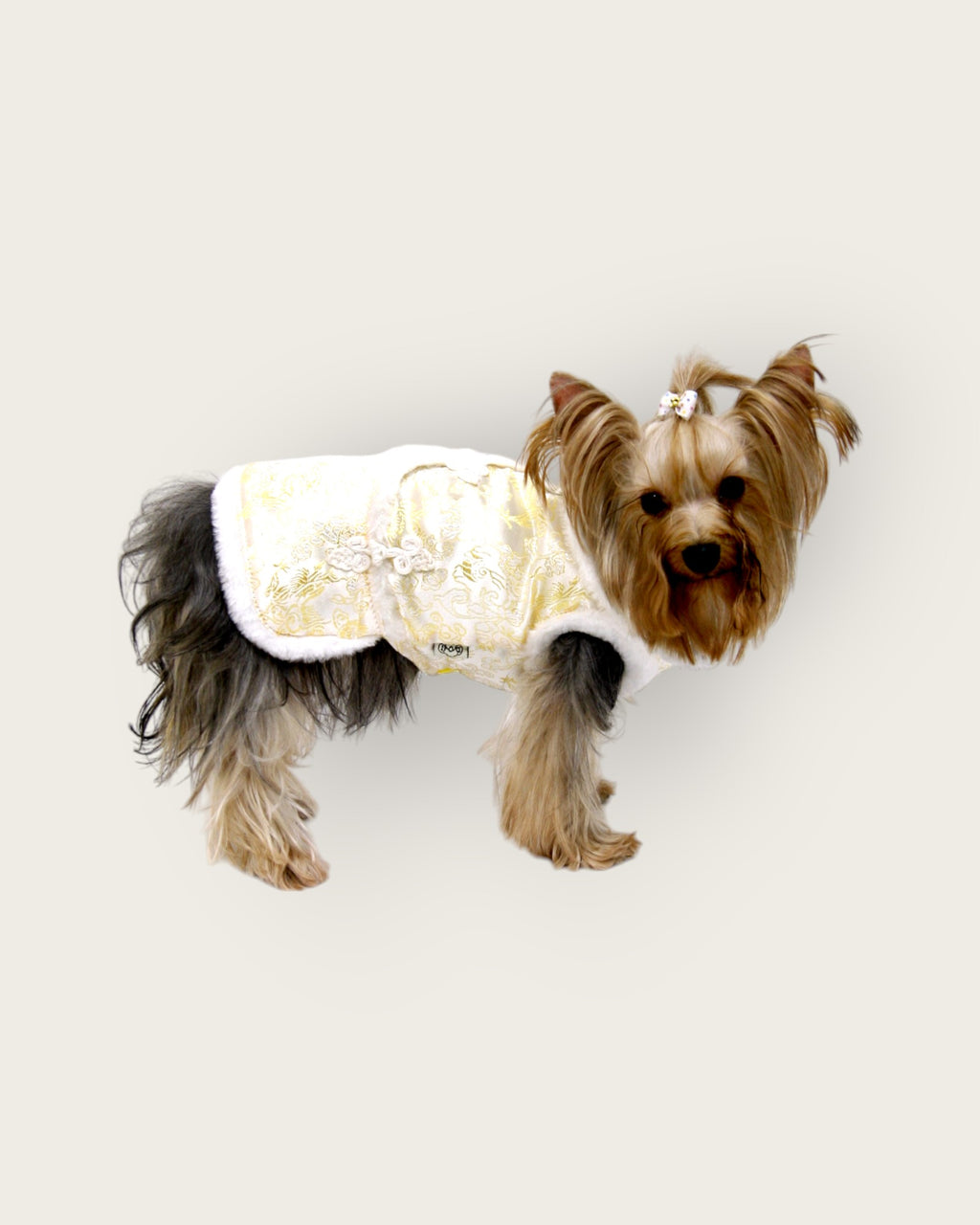 Furry Edge New Year Skirt-gold S484Y