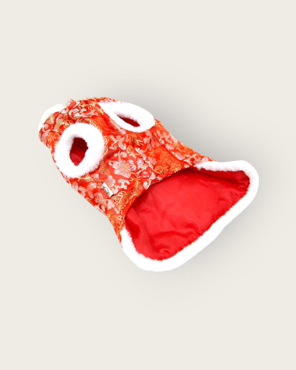 Furry edge New Year's shirt - Red S485R