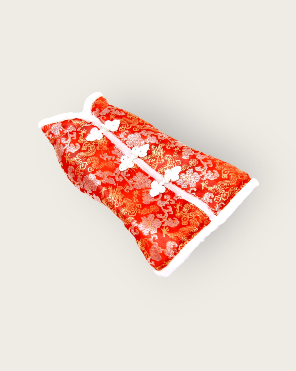 Furry edge New Year's shirt - Red S485R