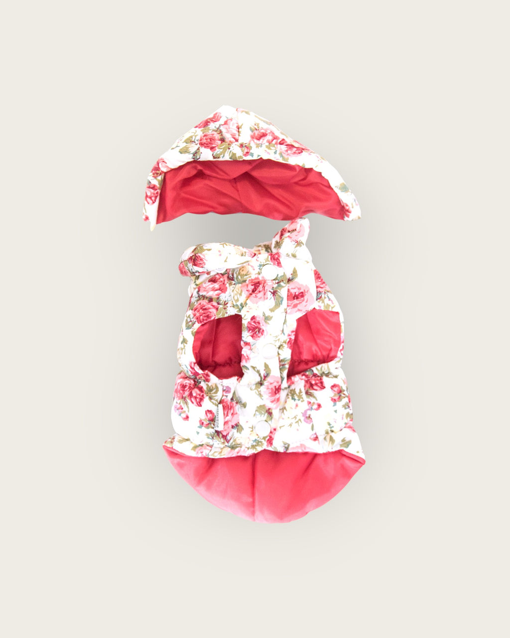 Hooded Floral Print Padded Vest - Light Yellow S566YW