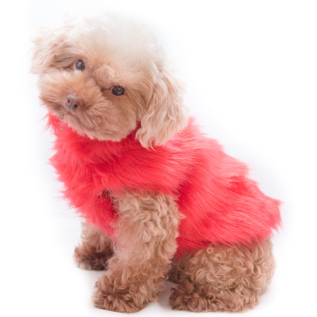 Faux Fur Coat - Red S602RD