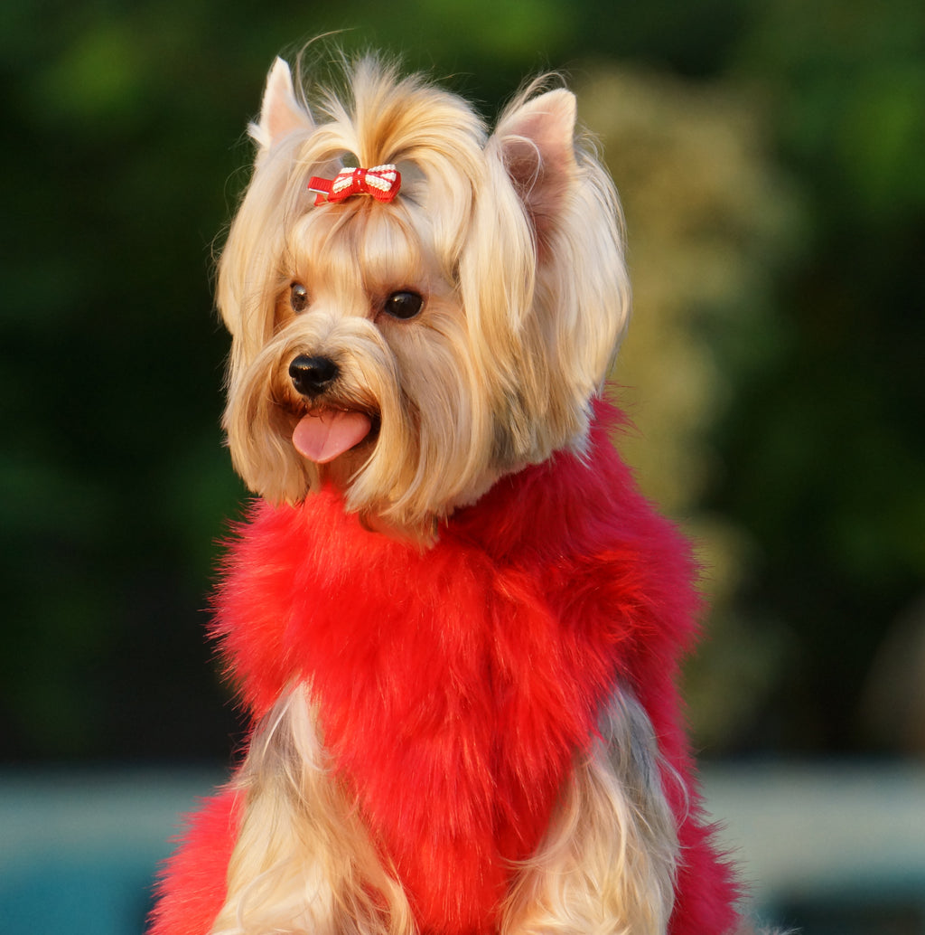 Faux Fur Coat - Red S602RD