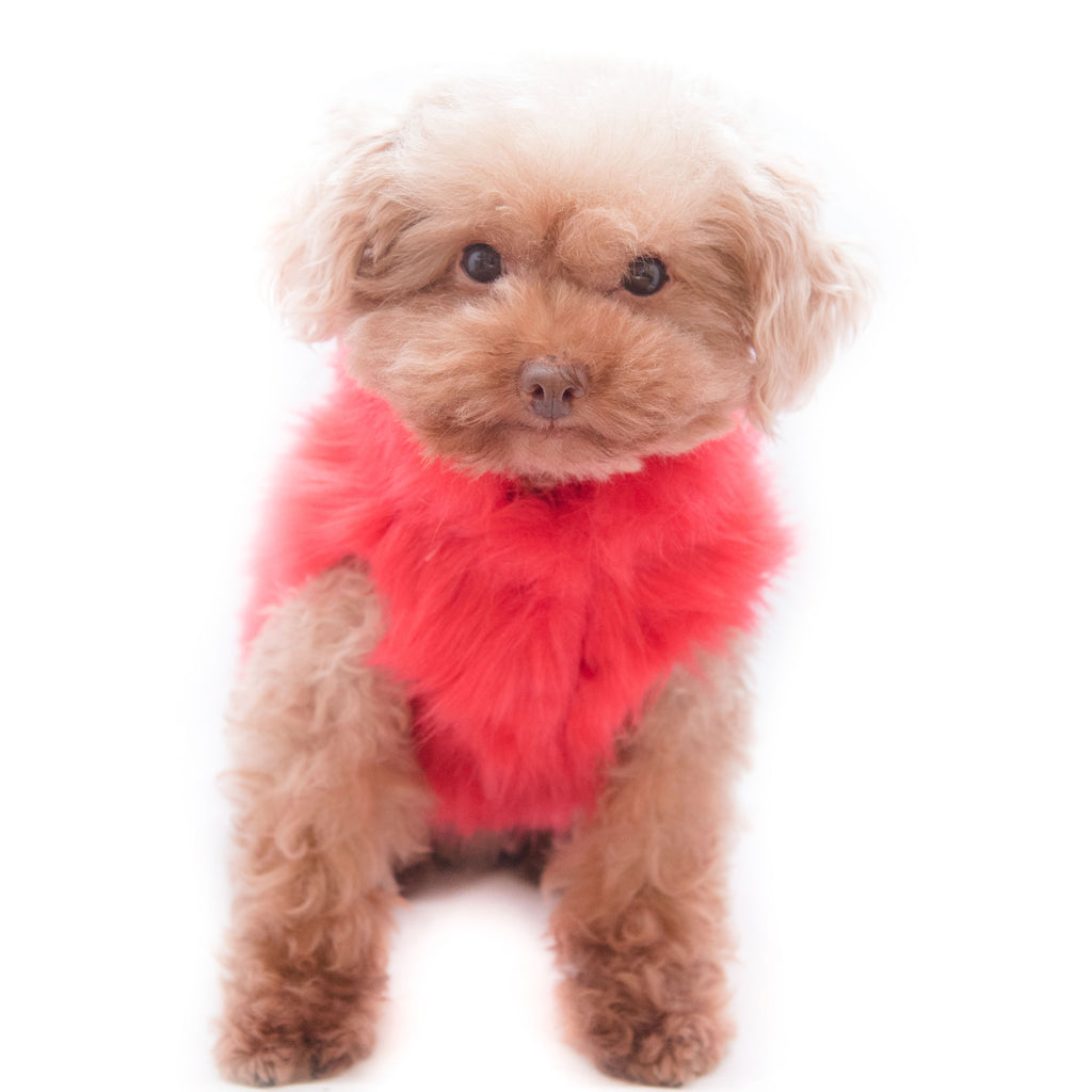 Faux Fur Coat - Red S602RD