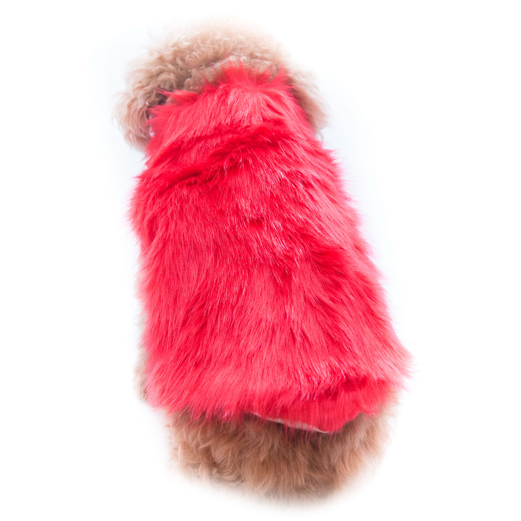 Faux Fur Coat - Red S602RD