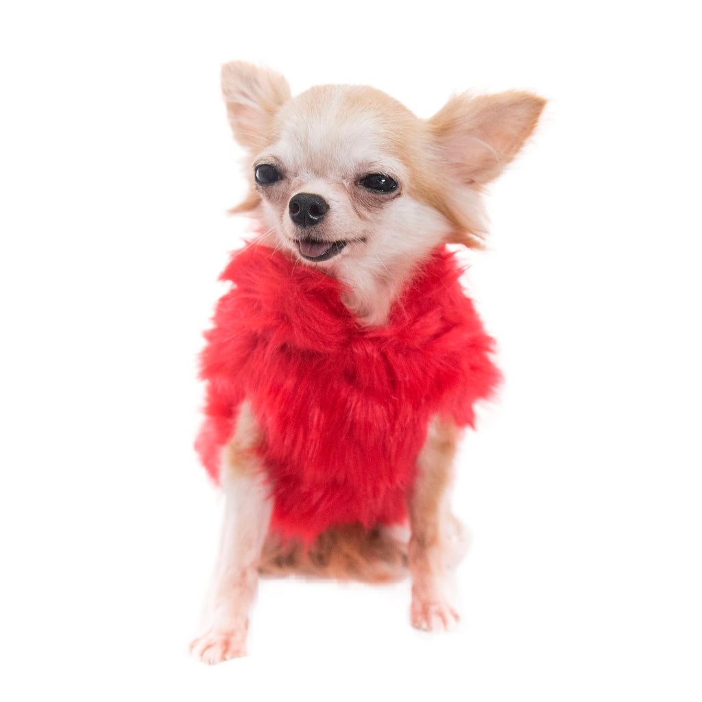 Faux Fur Coat - Red S602RD