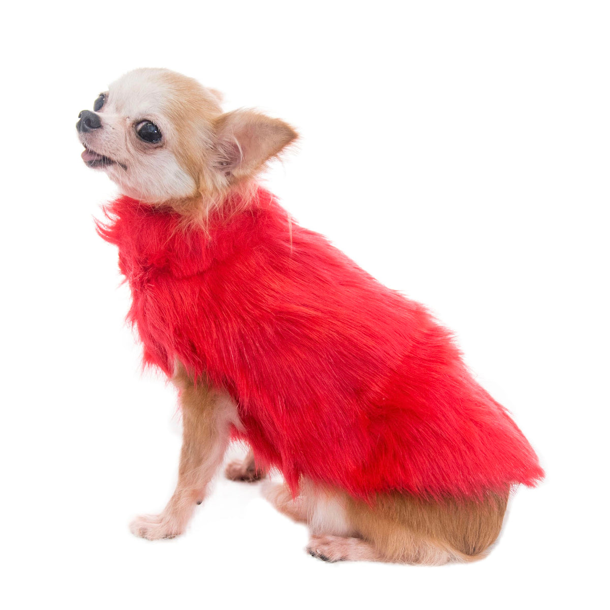 Faux Fur Coat - Red S602RD