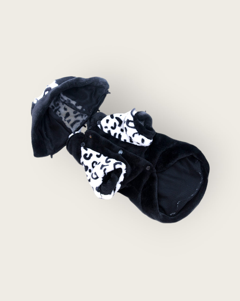 pet shirt black and white leopard print - black