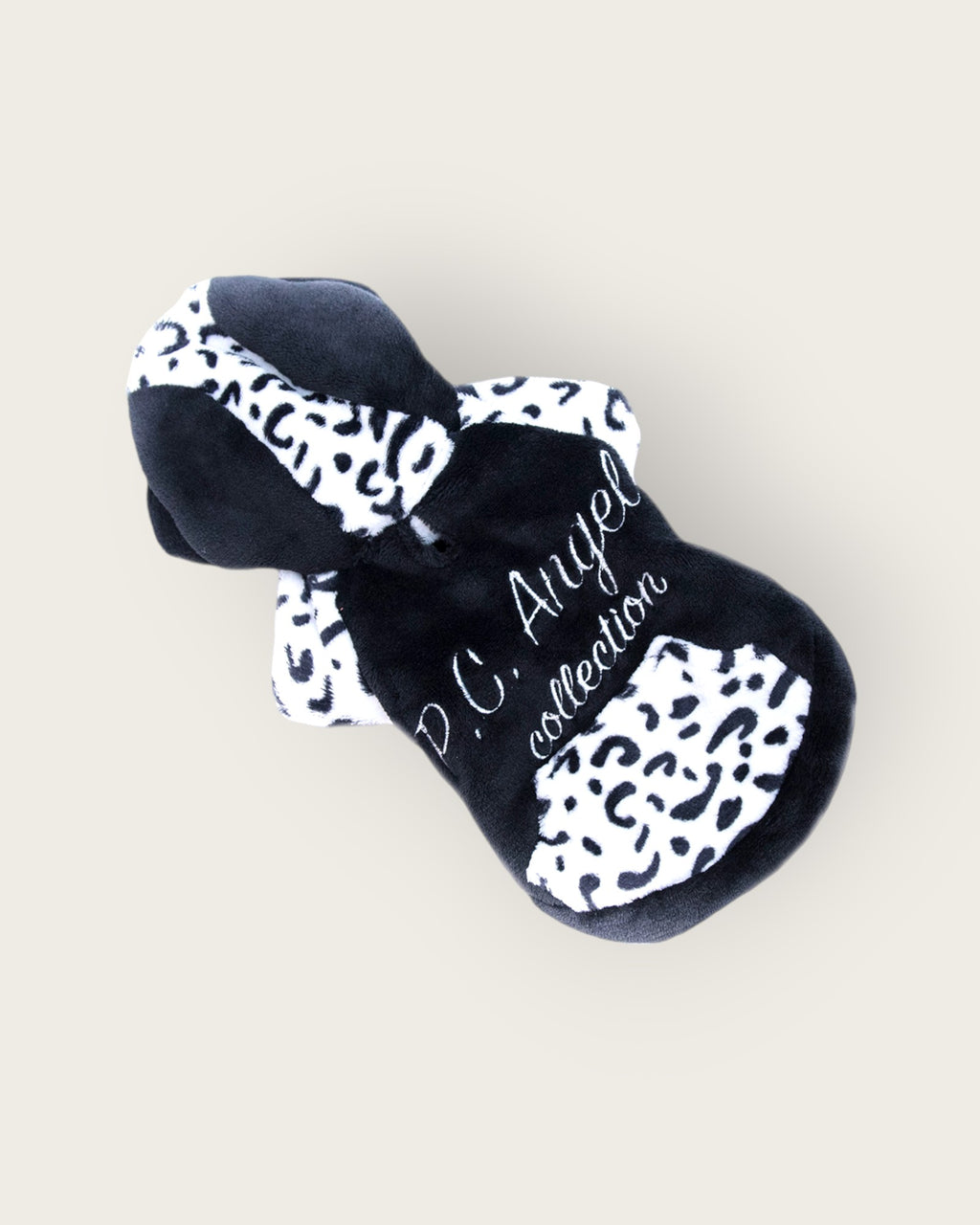 pet shirt black and white leopard print - black