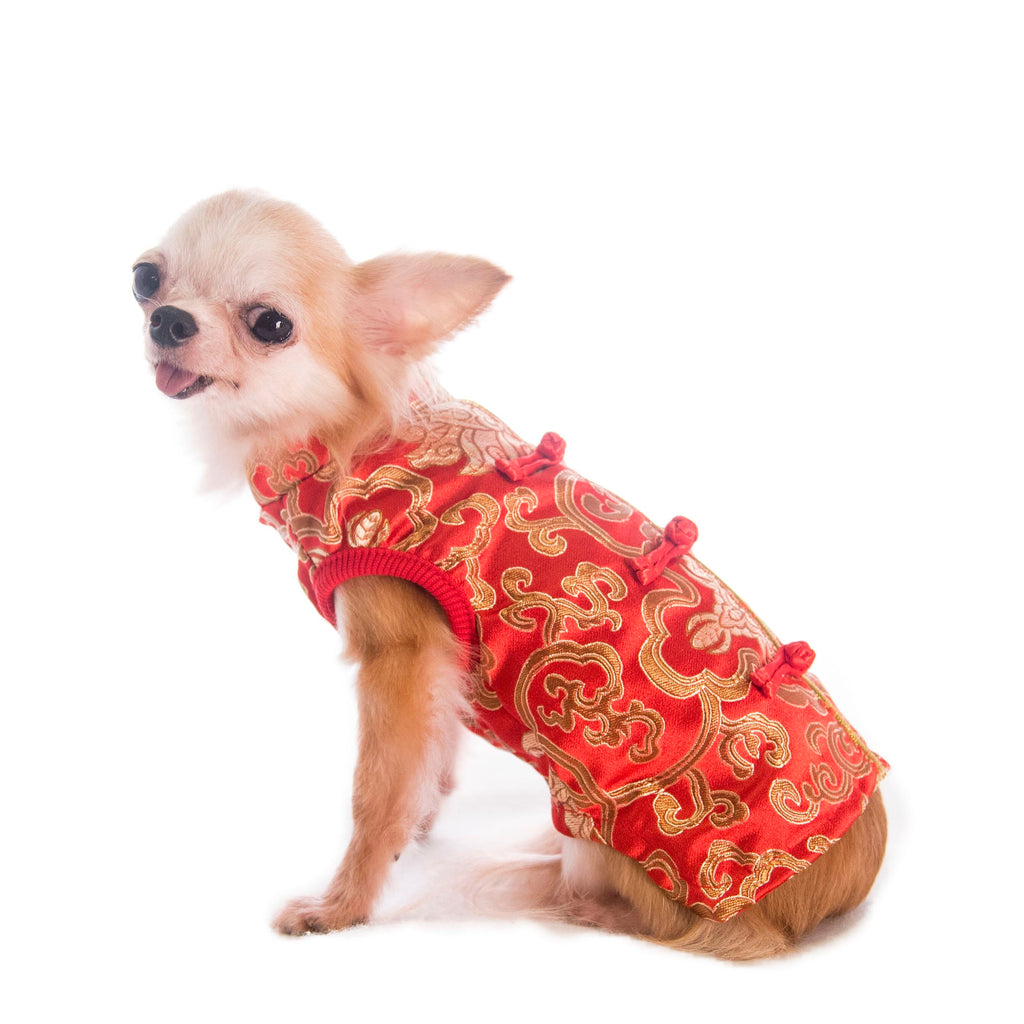 寵物金邊織錦賀年衫-紅色 S640RD