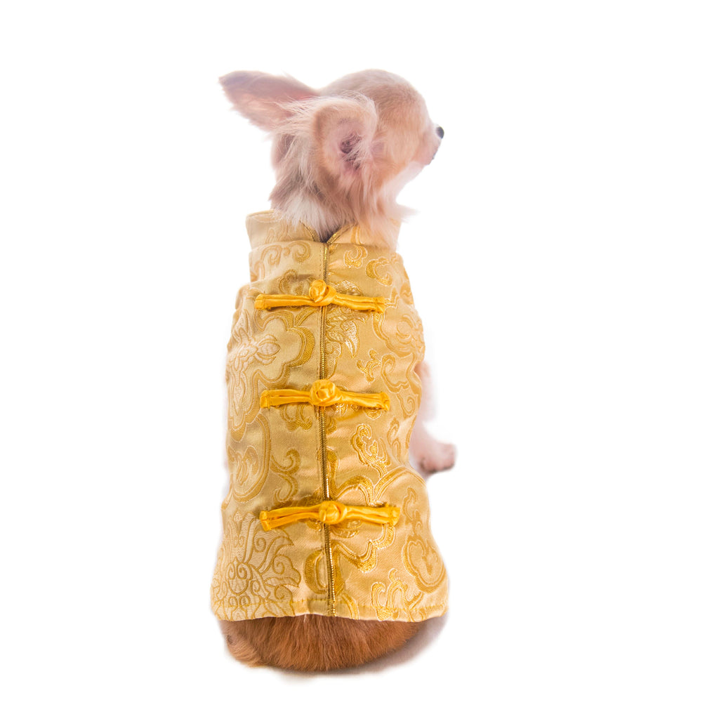 寵物金邊織錦賀年衫-金色 S641GD