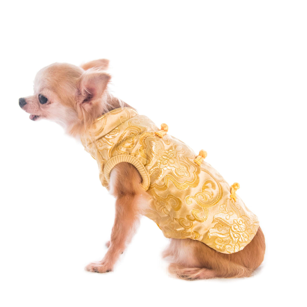 寵物金邊織錦賀年衫-金色 S641GD