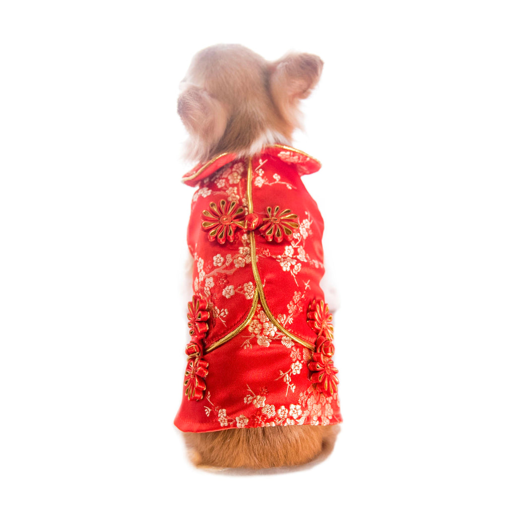 Pet Brocade Dress Red S642RD