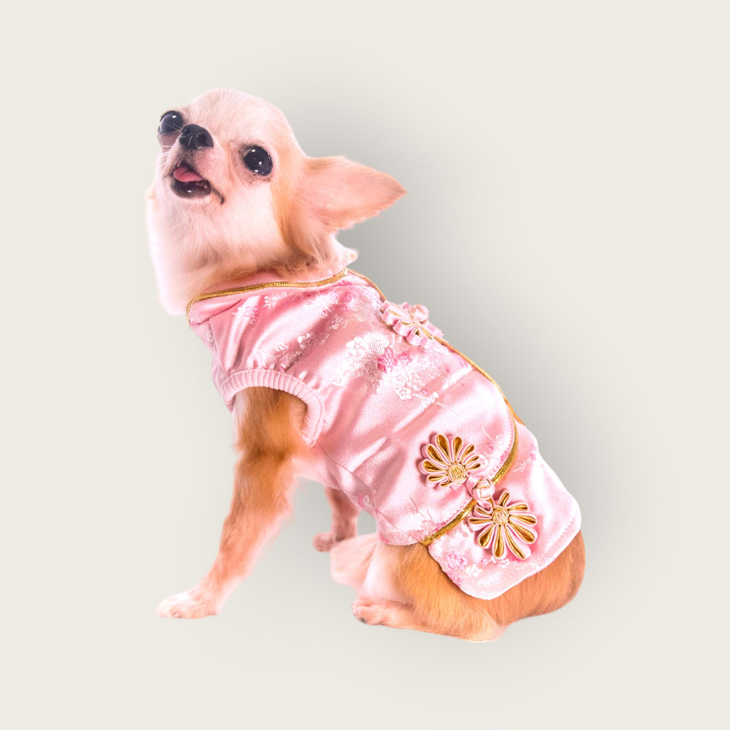 Almon Chinese Style Dog Dress - Pink S643PK