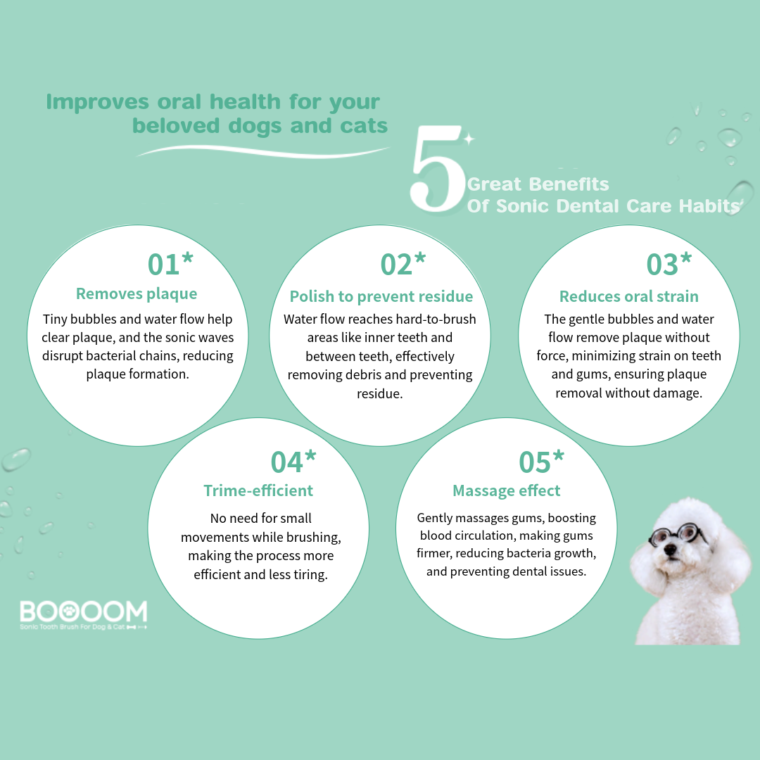 BOOOOM Sonic Vibration Toothbrush for Pets