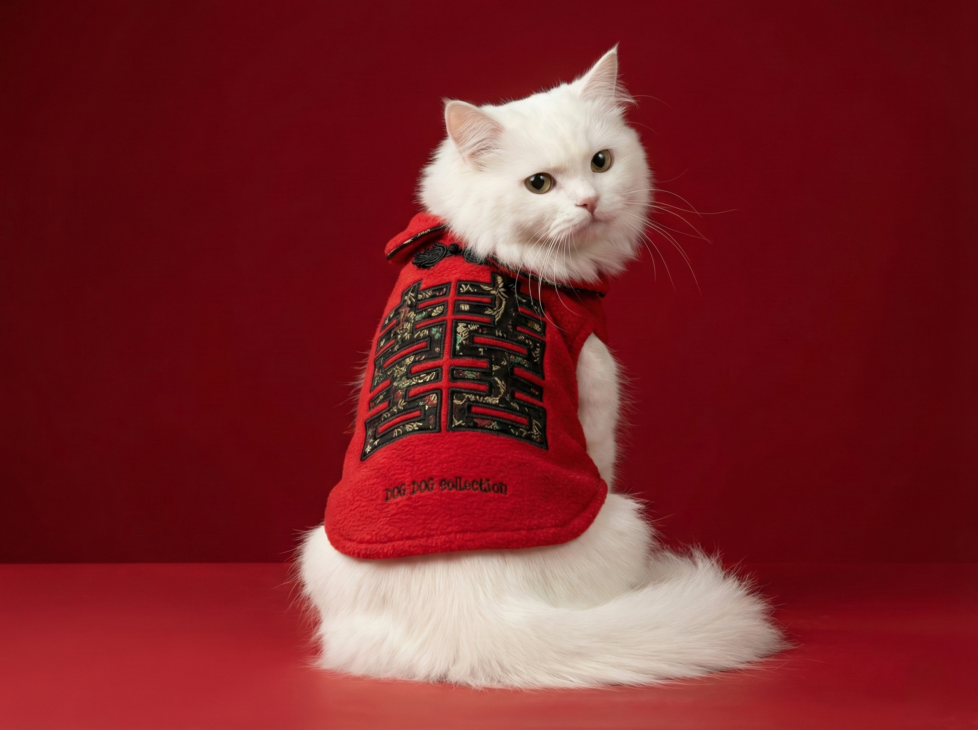 embroidered shirt red S363R