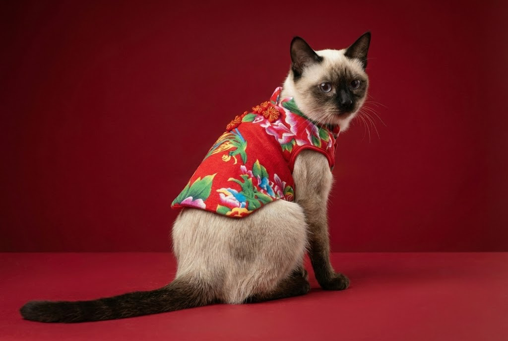 Jessica Dress Chinese Style Dog Dress - Red S523R