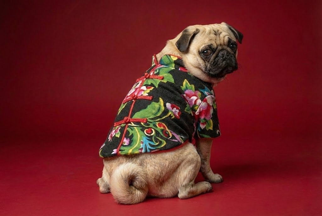 Floral Printed Chinese Style Tang Suit Black Shirt S522BK